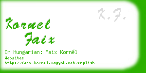 kornel faix business card